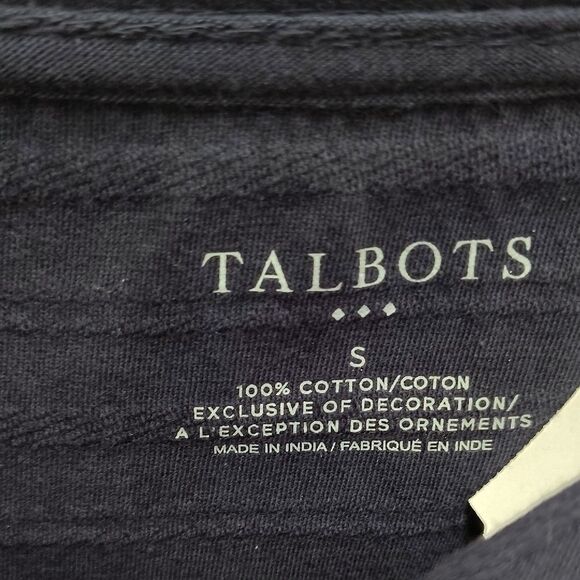 Talbots Blue 3/4 Sleeve Blouse with Nautical Anchor - Picture 2 of 3